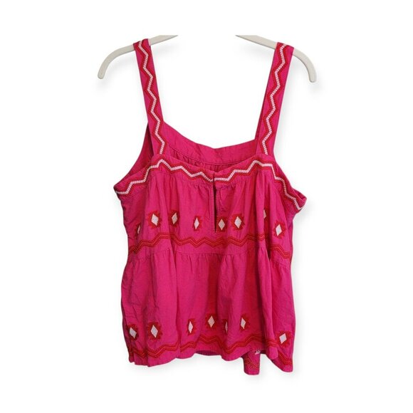 Linen Viscose Embroidered Ann Taylor Loft Tank, Size Large - Picture 4 of 11